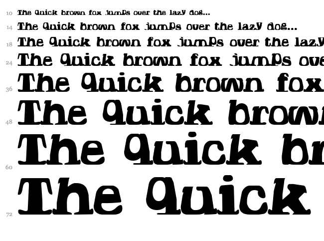 Hodad Warped One font waterfall